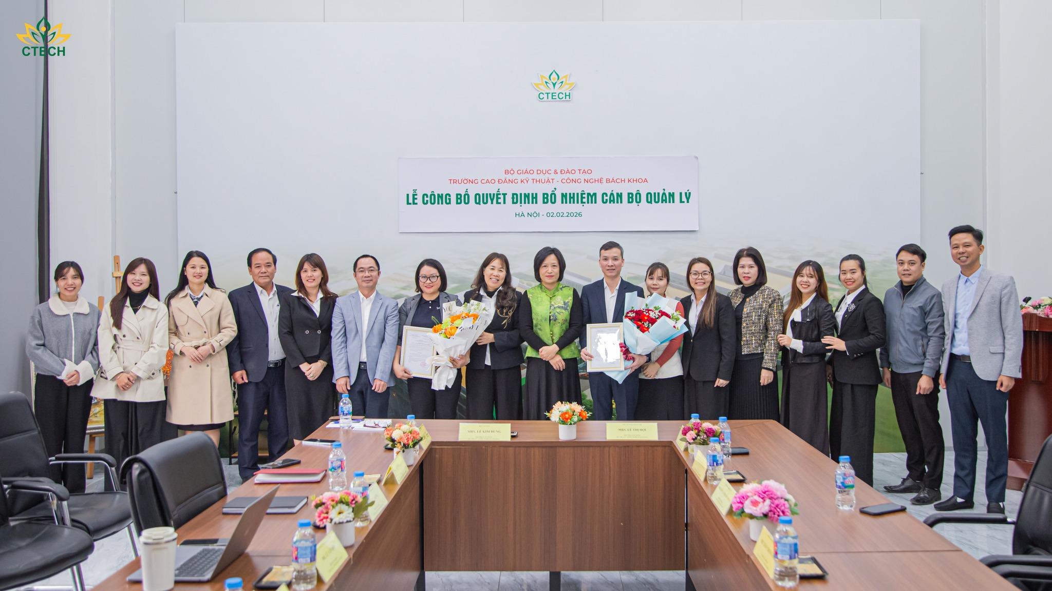 LỄ CÔNG BỐ QUYẾT ĐỊNH BỔ NHIỆM PHÓ HIỆU TRƯỞNG VÀ CÁN BỘ QUẢN LÝ TRƯỜNG CAO ĐẲNG KỸ THUẬT - CÔNG NGHỆ BÁCH KHOA CTECH NĂM 2026