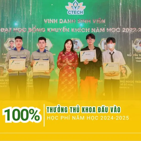 Chính sách học bổng khuyến học năm học 2024 - 2025 dành cho sinh viên CTECH