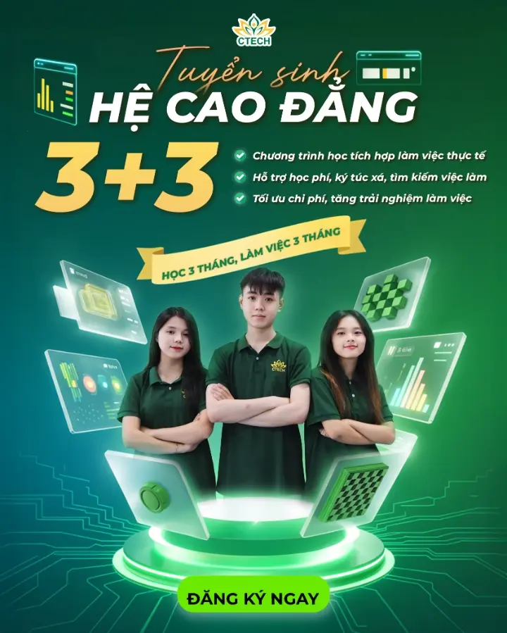 THÔNG BÁO TUYỂN SINH HỆ CAO ĐẲNG CHÍNH QUY 3+3 NĂM HỌC 2025-2026 - "HỌC CÓ NGHỀ, LÀM CÓ LƯƠNG"